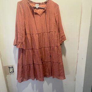 Naif Rust Ruffle Dress